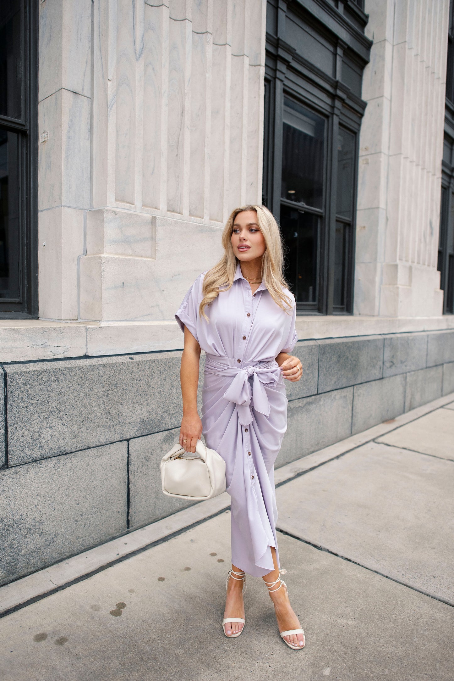 Knotty Looks Lavender Midi Dress - FINAL SALE