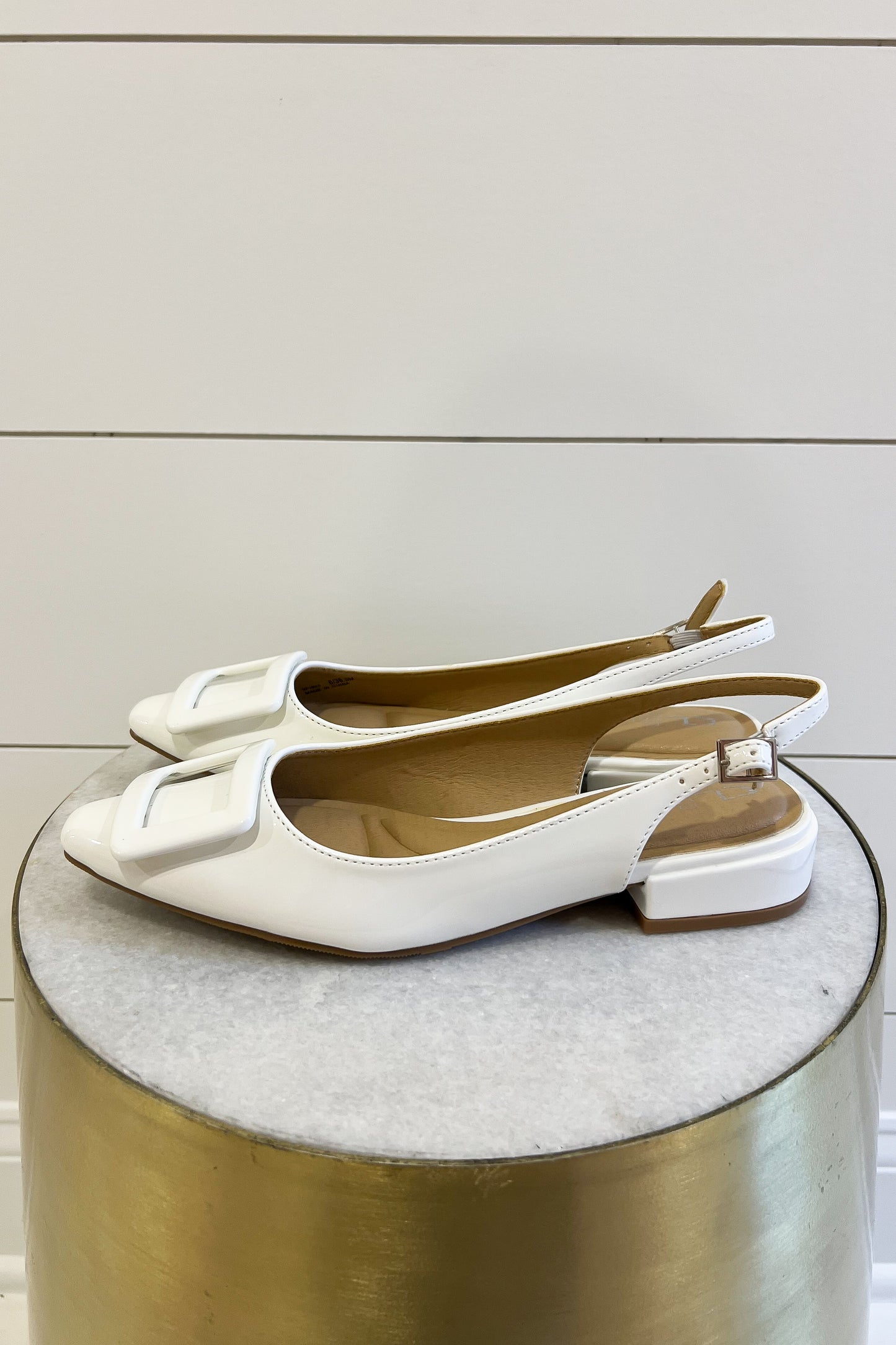 Vara White Patent Ballerina Flat