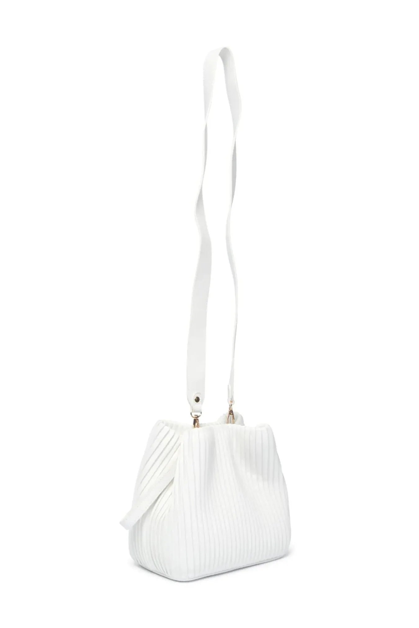 White Pleated Crossbody Bag - FINAL SALE