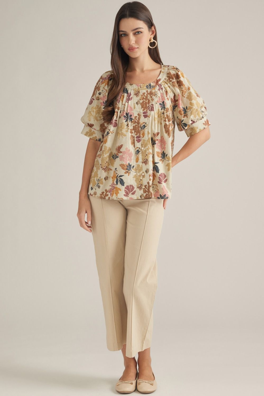 Ellis Ecru Floral Blouse