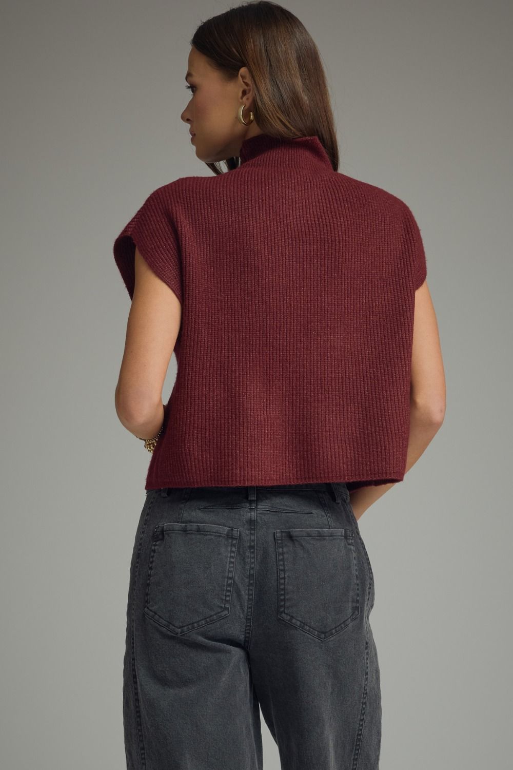 Parison Merlot Ribbed Knit Top