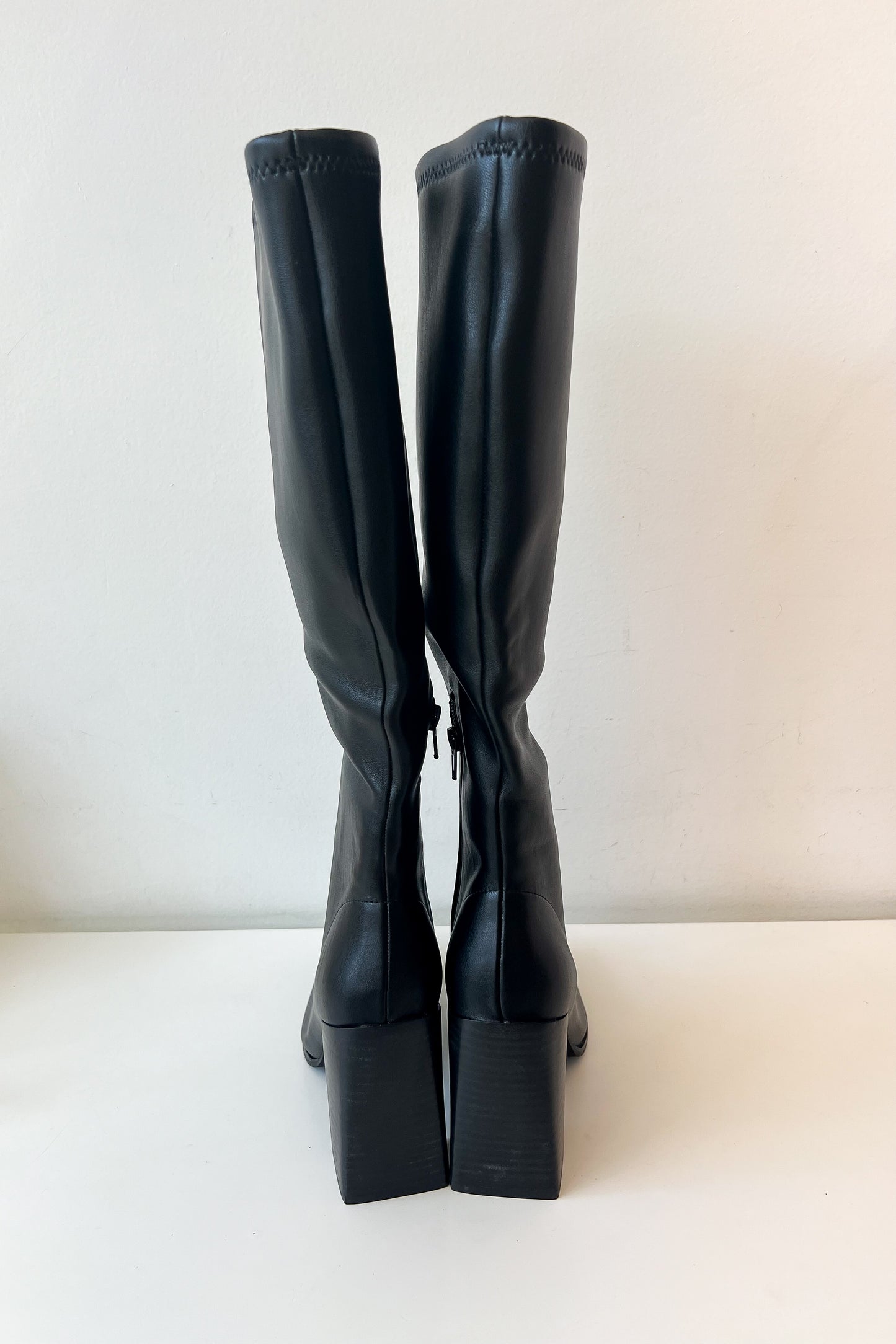 Pippa Black Stretchy Tall Boot