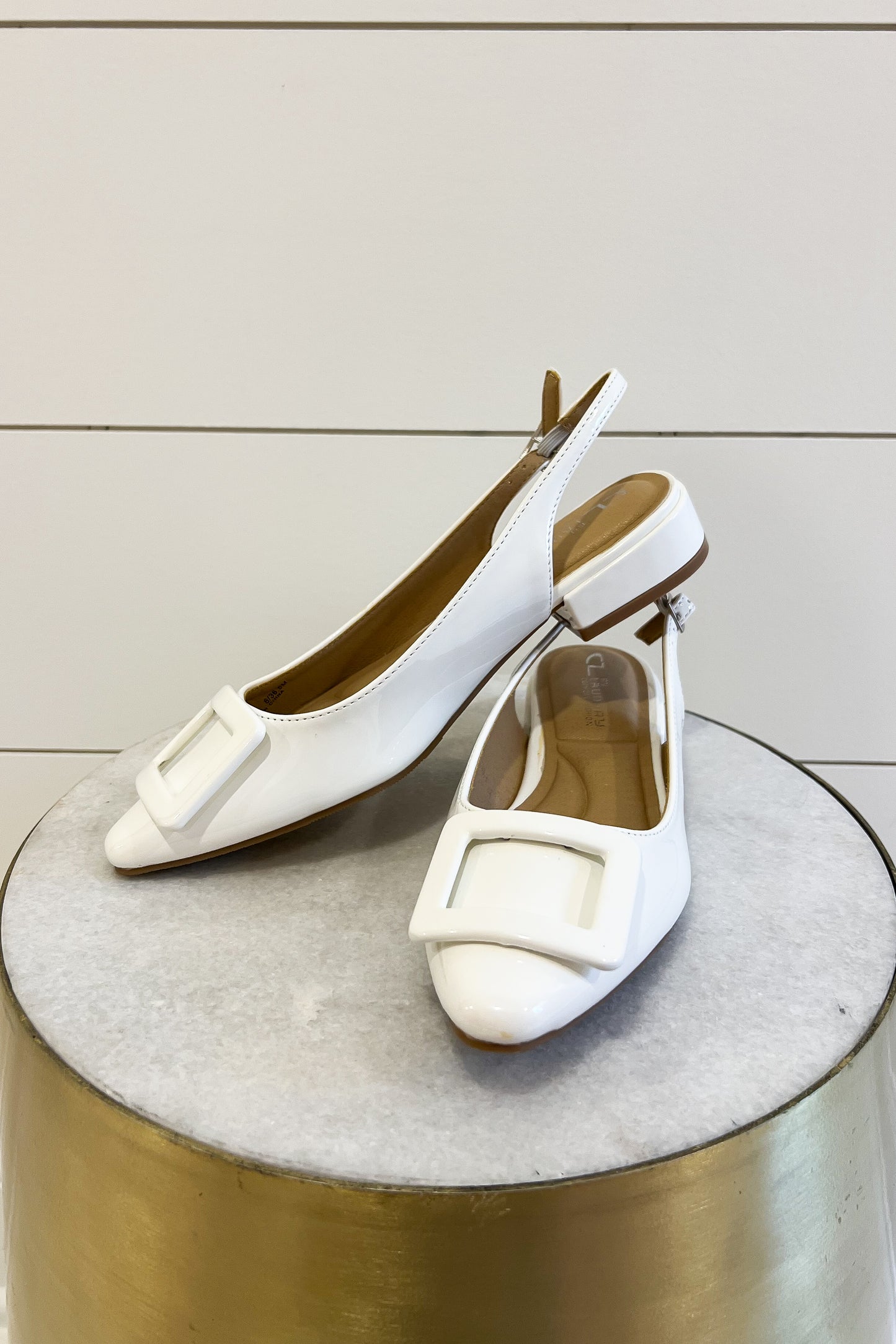 Vara White Patent Ballerina Flat