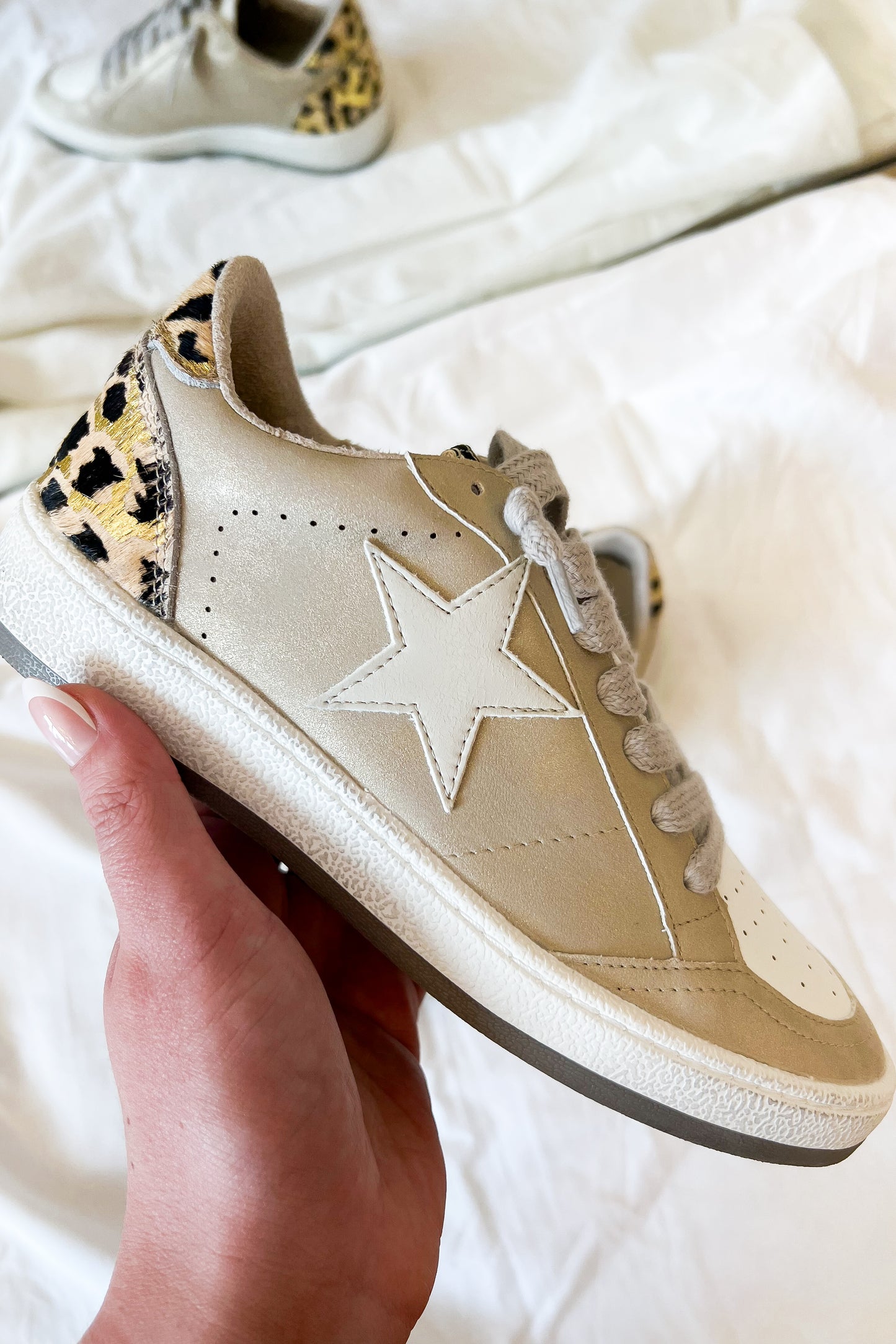 Stassi Gold Distressed Sneaker - FINAL SALE