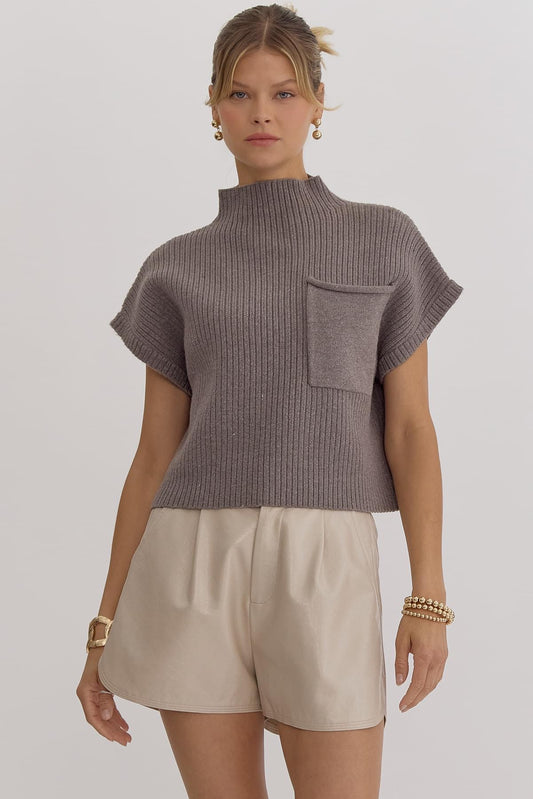 Joliet Charcoal Knit Crop Top - FINAL SALE