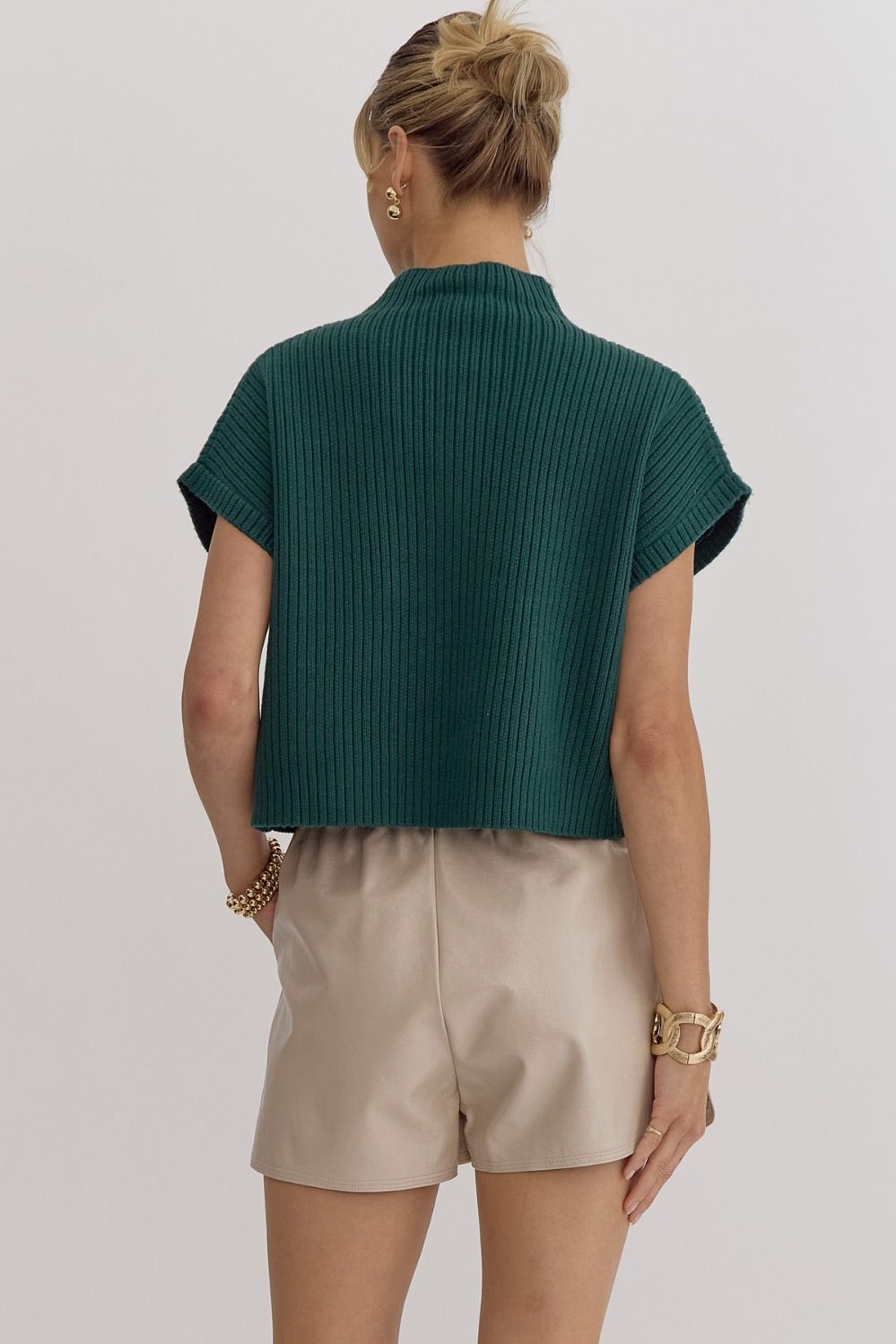 Joliet Green Knit Crop Top - FINAL SALE