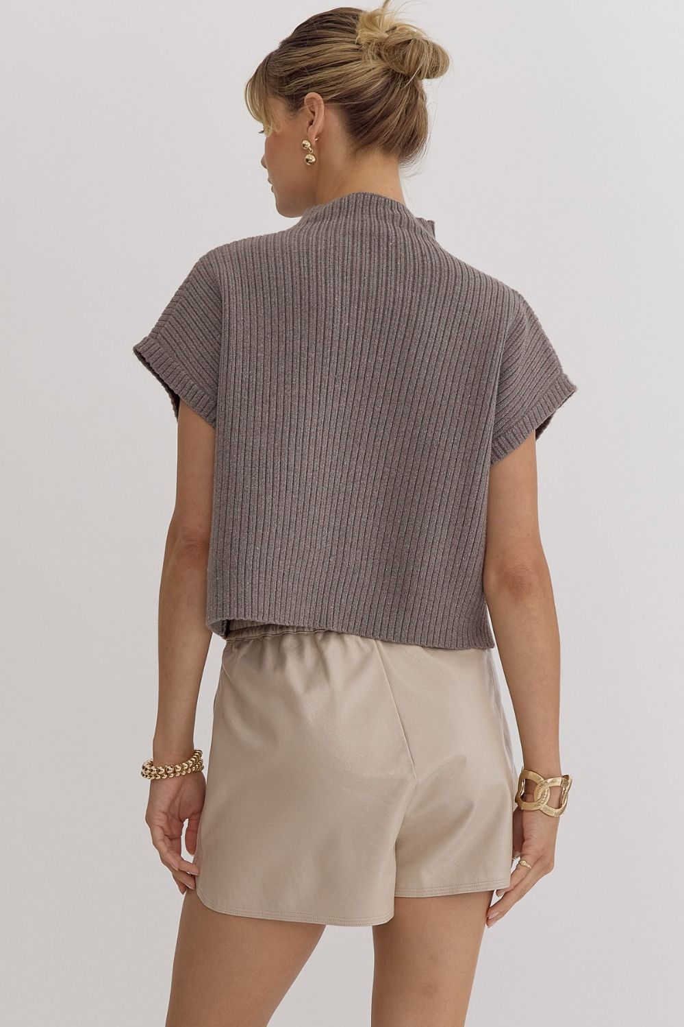 Joliet Charcoal Knit Crop Top - FINAL SALE