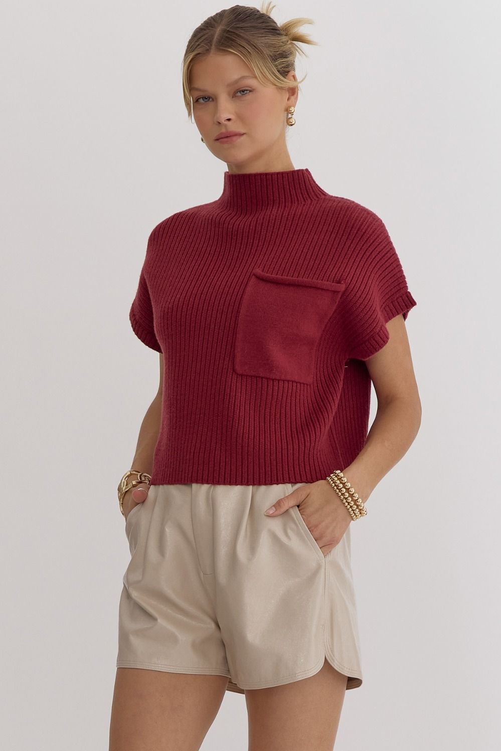 Joliet Ruby Knit Crop Top - FINAL SALE