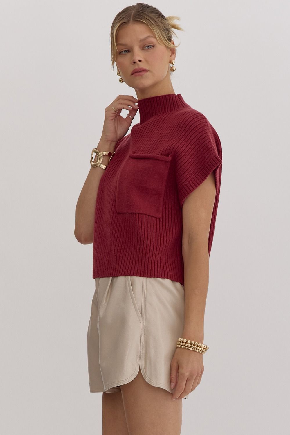 Joliet Ruby Knit Crop Top - FINAL SALE