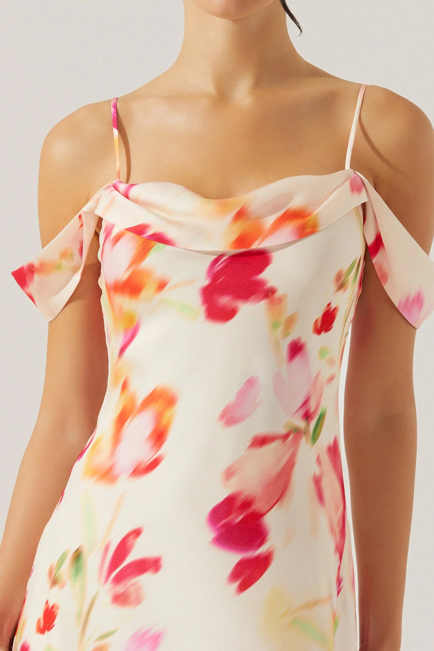 Kitura Pink Watercolor Midi Dress