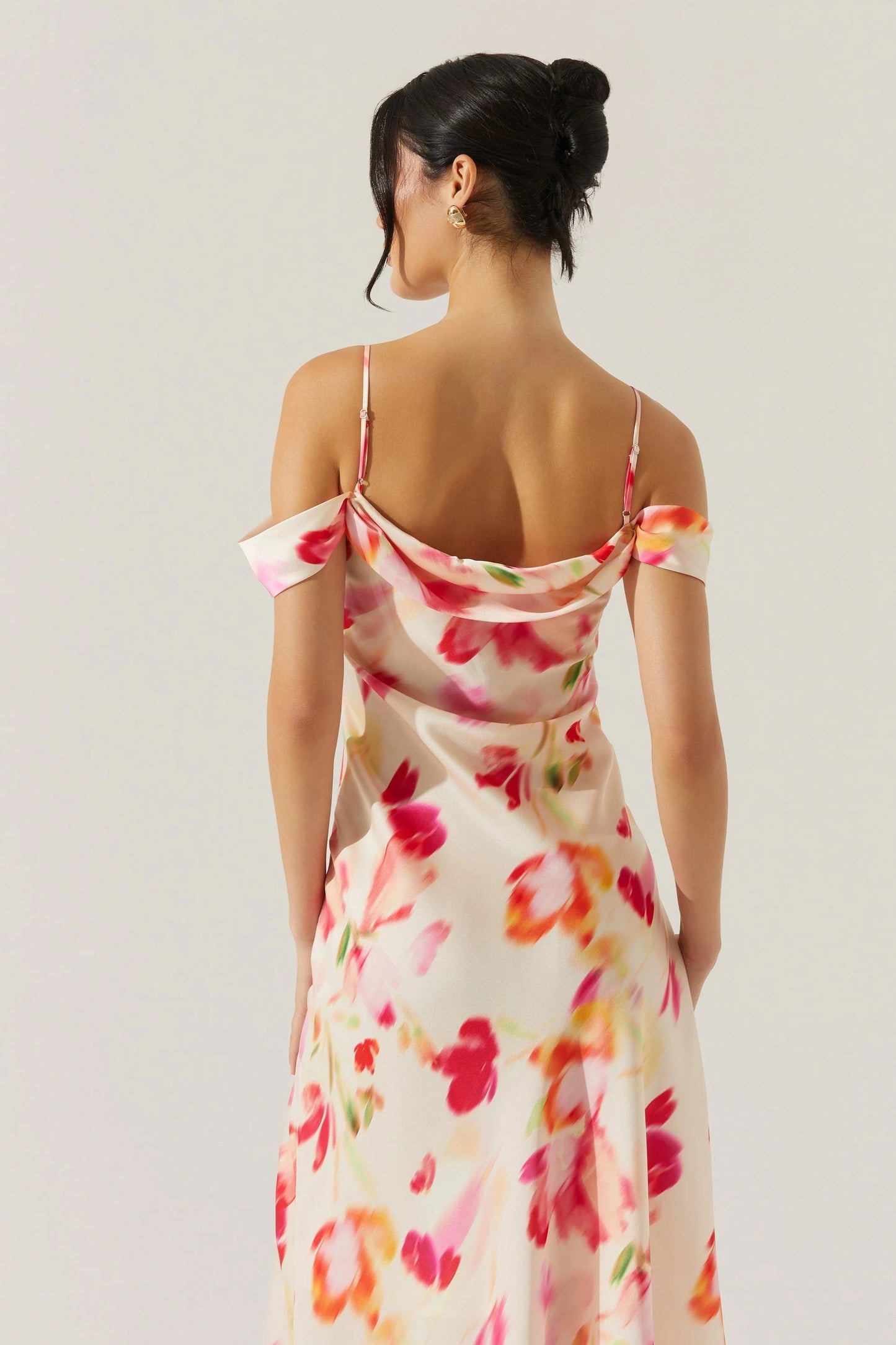Kitura Pink Watercolor Midi Dress
