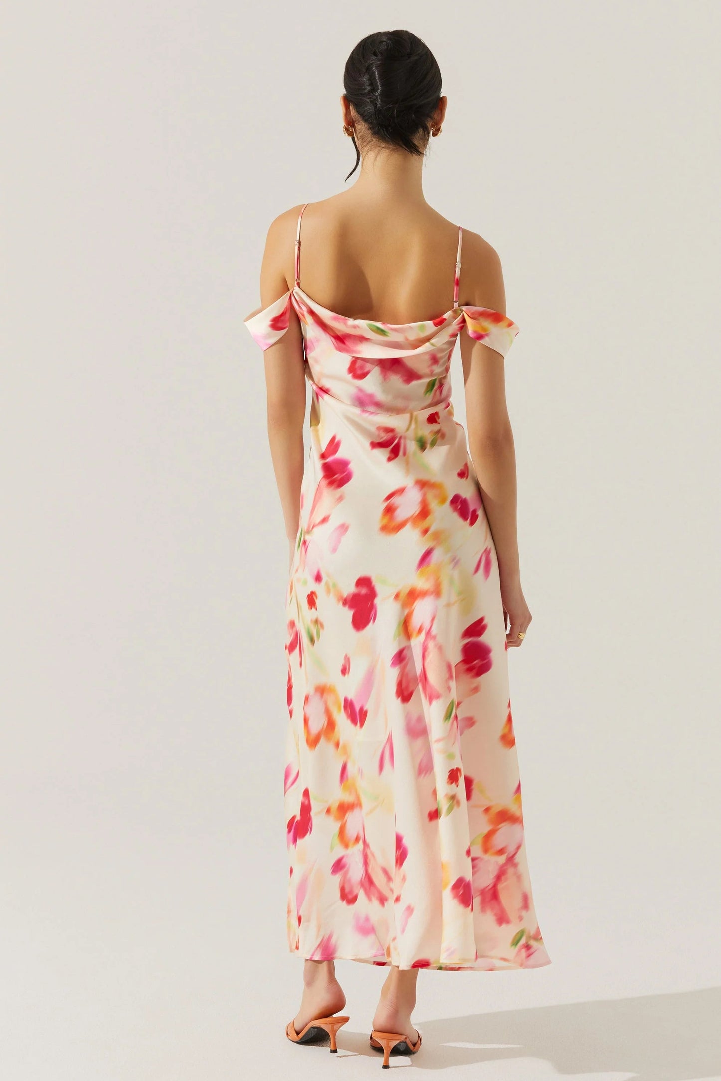 Kitura Pink Watercolor Midi Dress