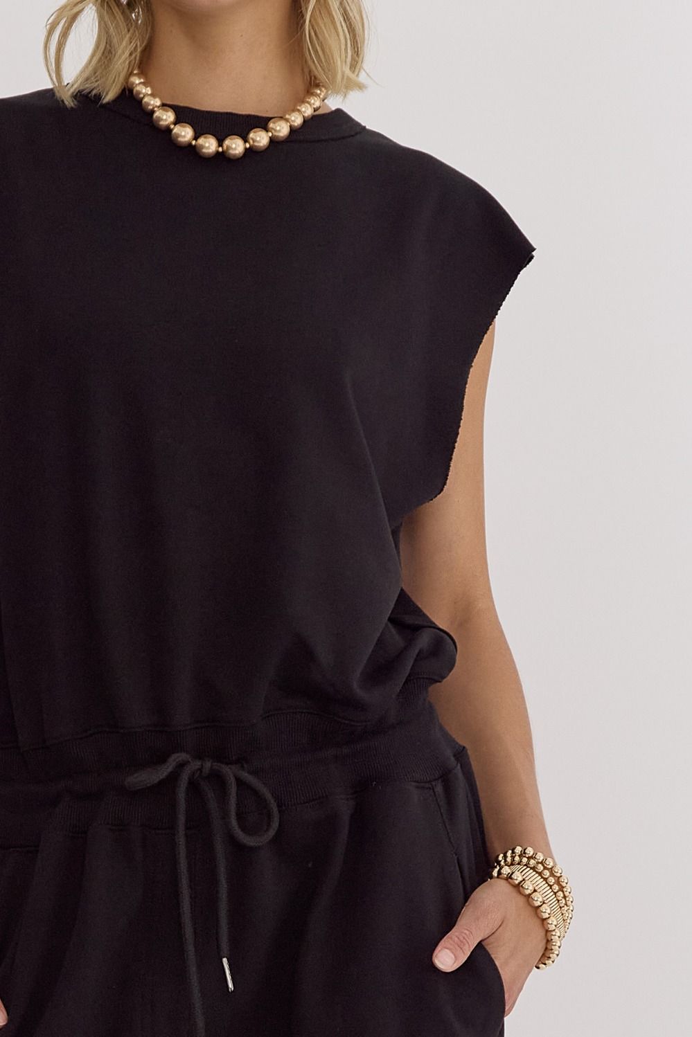 Lavin Black Open Back Jumpsuit