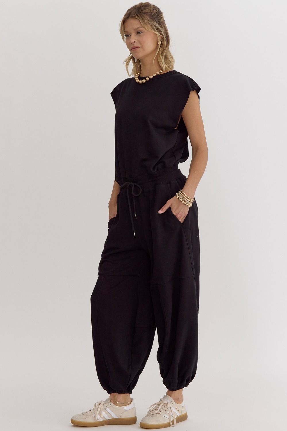 Lavin Black Open Back Jumpsuit