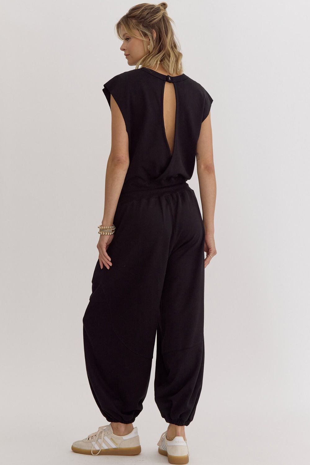 Lavin Black Open Back Jumpsuit