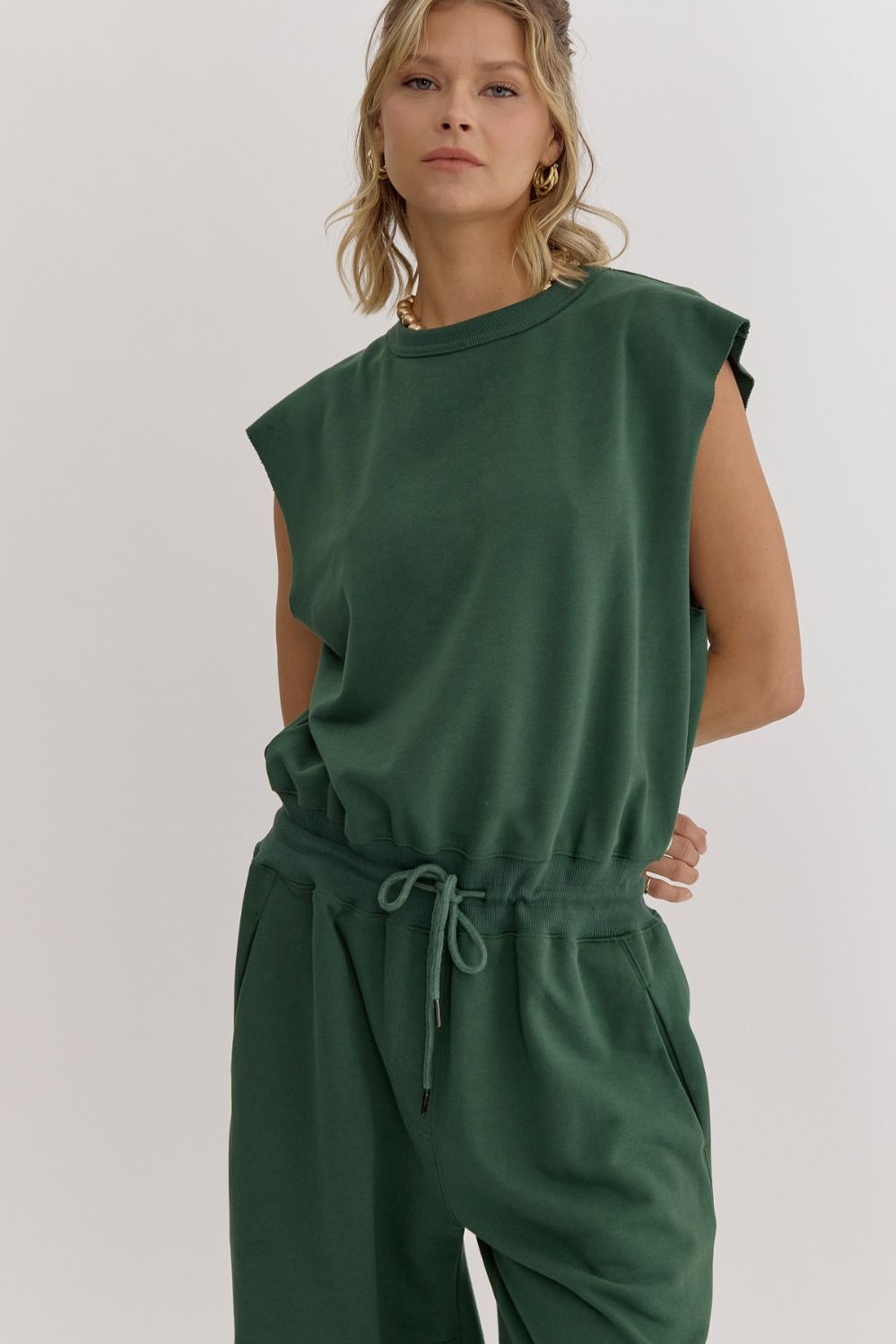 Lavin Green Open Back Jumpsuit