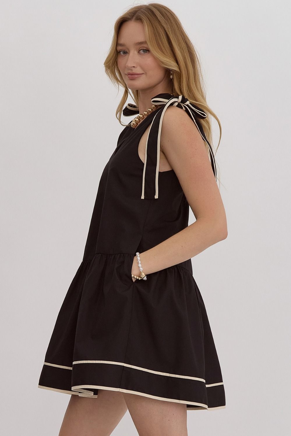 Marcy Black Tie Detail Dress