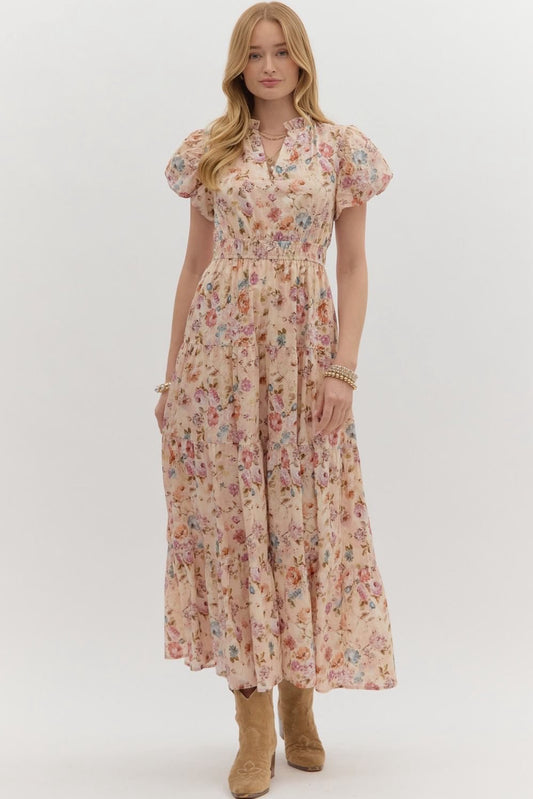 Britton Ecru Floral Maxi Dress