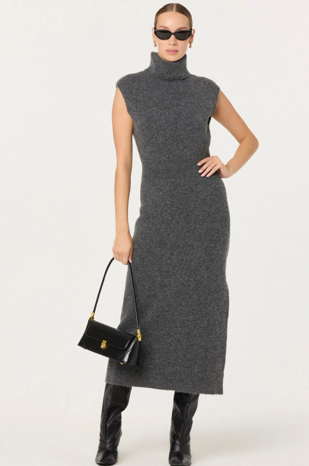 Roxanna Charcoal Sweater Dress - FINAL SALE