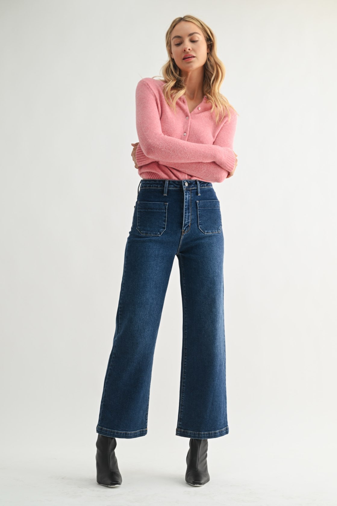 Stella Dark Wash Wide Leg Denim