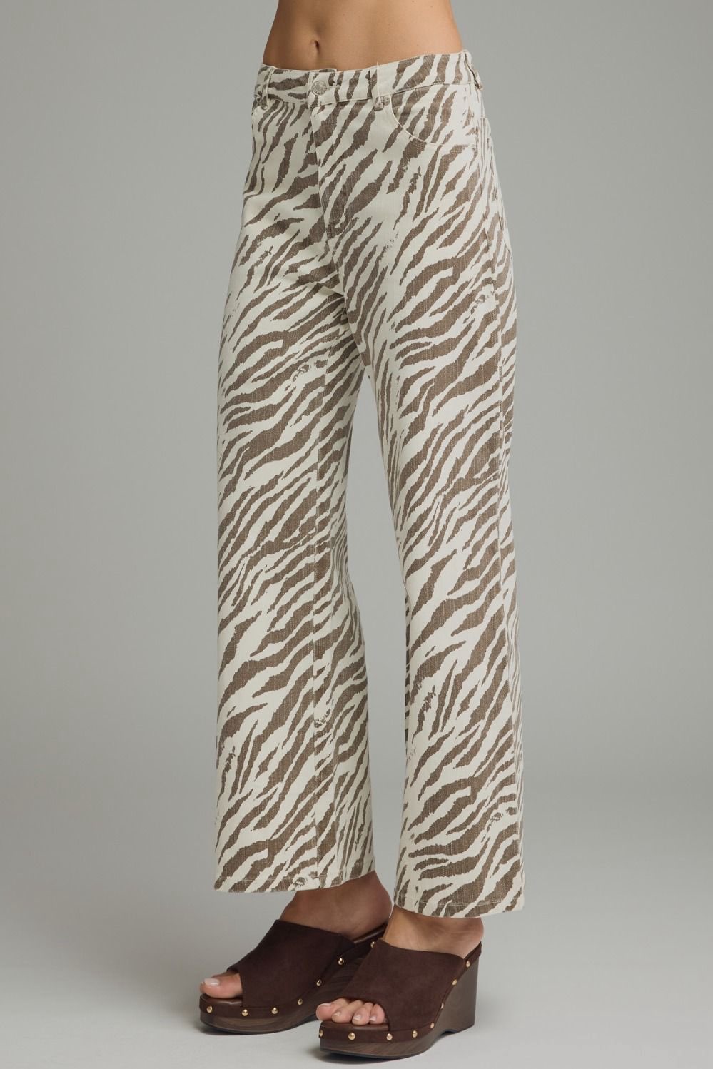 Ayla Tan Zebra Print Wide Leg Pants