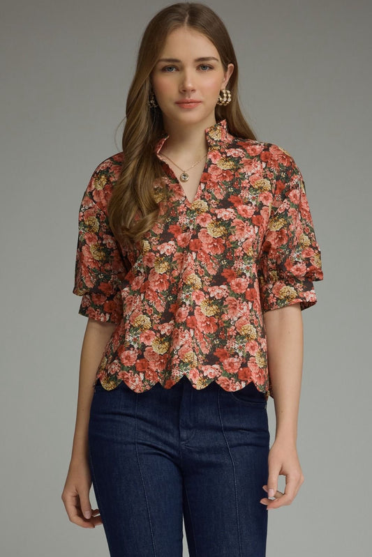 Kenlyn Red Floral Blouse