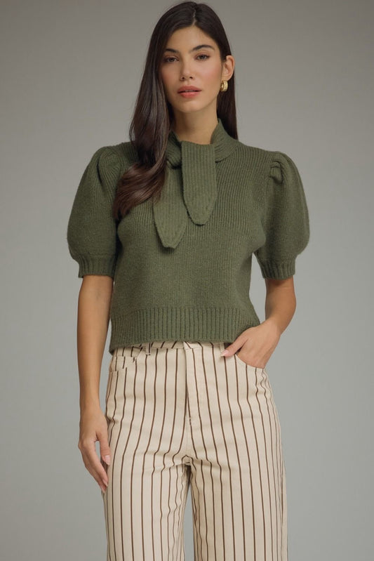 Jarrell Olive Sweater Top