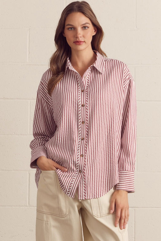 Delphine Brick Stripe Top