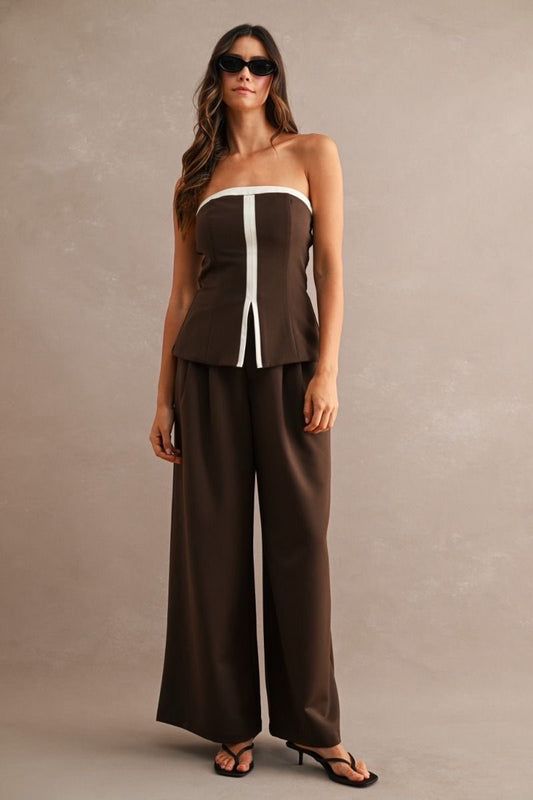 Markie Brown Pants Set