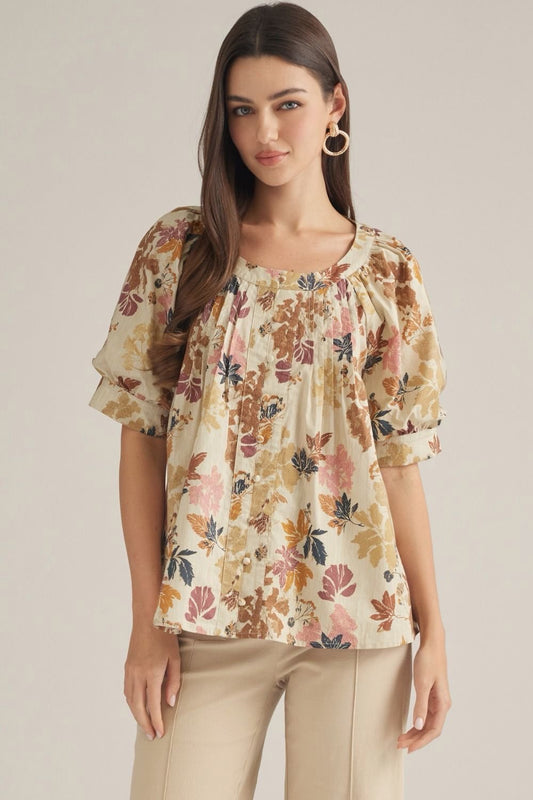 Ellis Ecru Floral Blouse