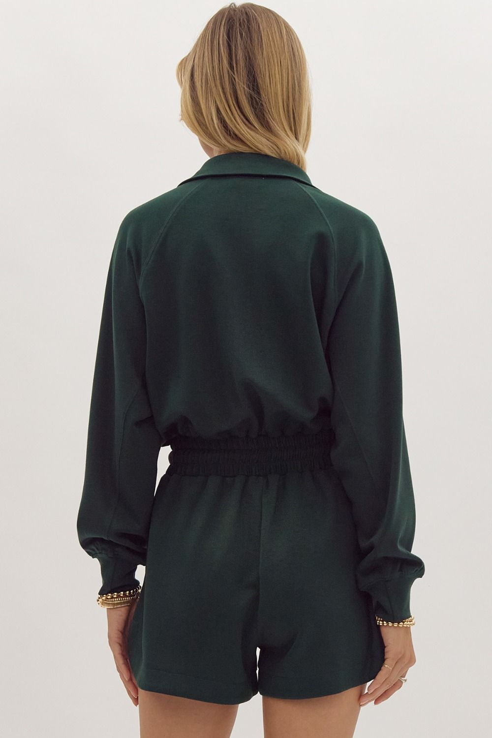 Ollie Green Quarterzip Romper