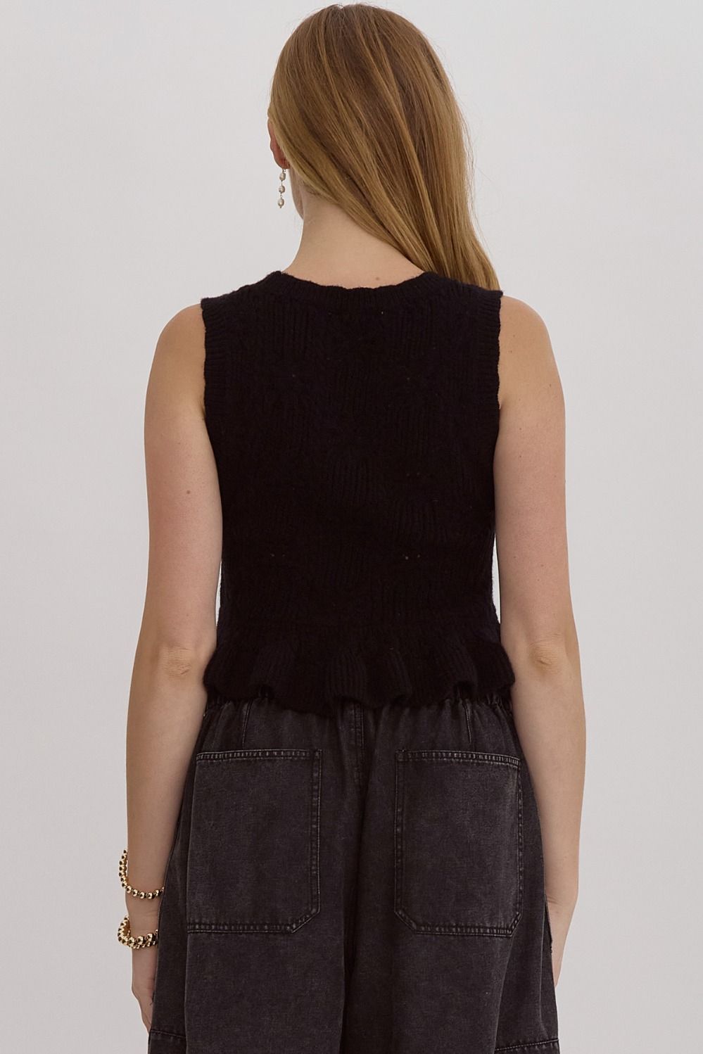 Rudi Black Knit Tank Top - FINAL SALE