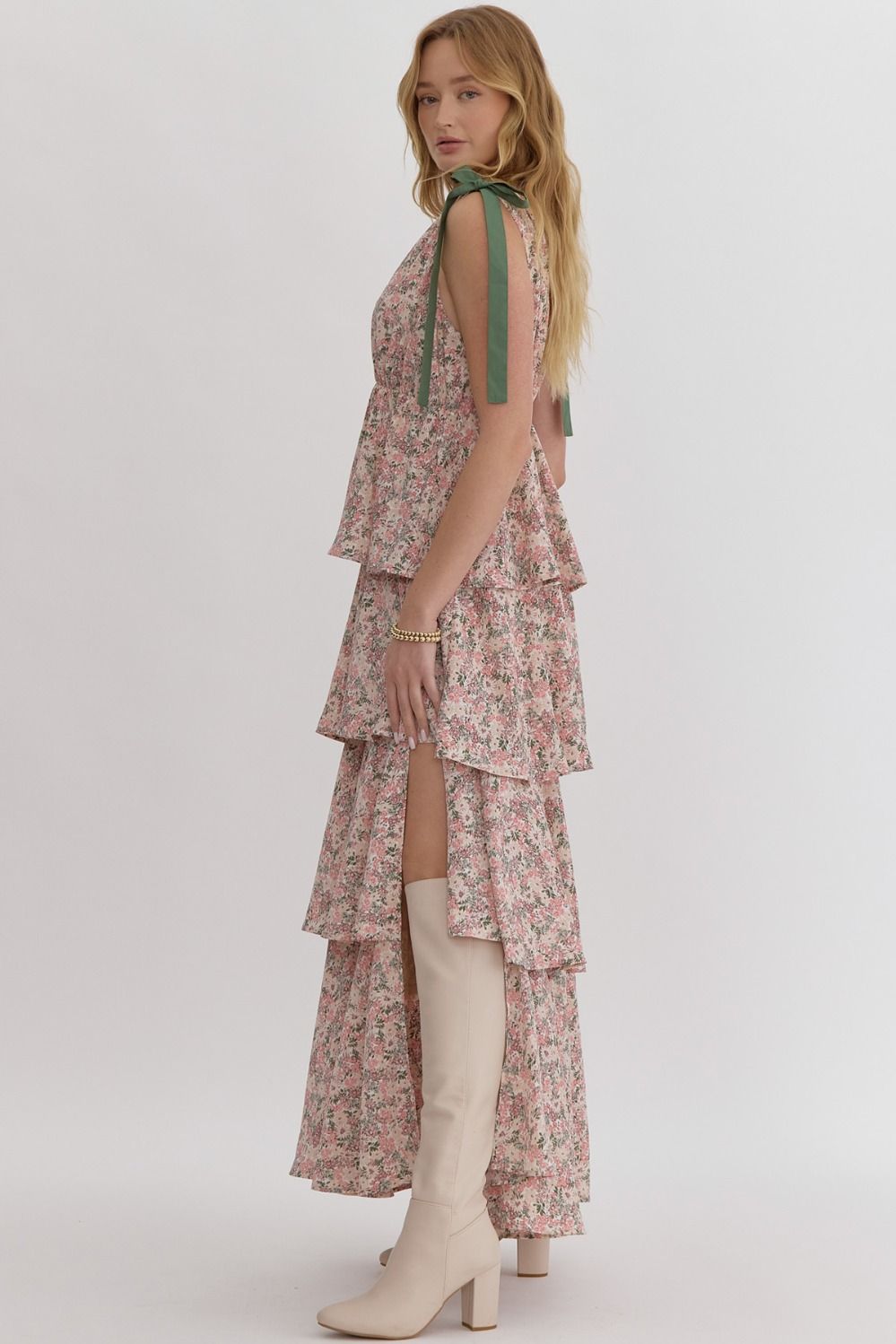 Shaina Rose Floral Tiered Maxi Dress