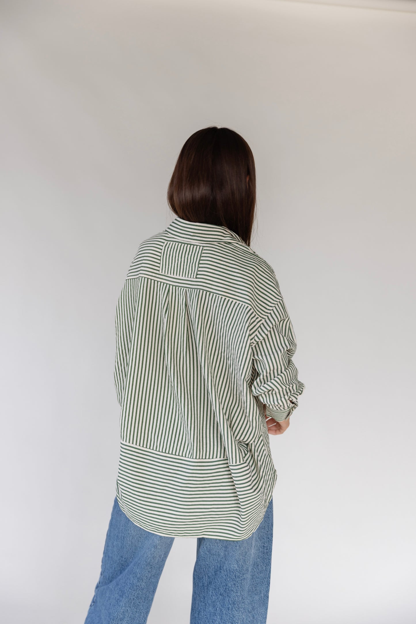 Delphine Olive Stripe Top