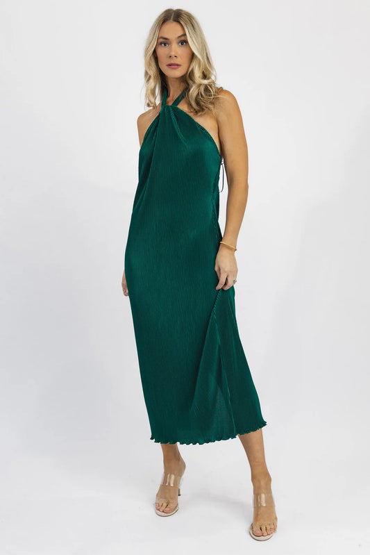 Sunset Secret Green Midi Dress