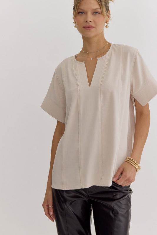 Ryann Ecru Seam Detailing Top