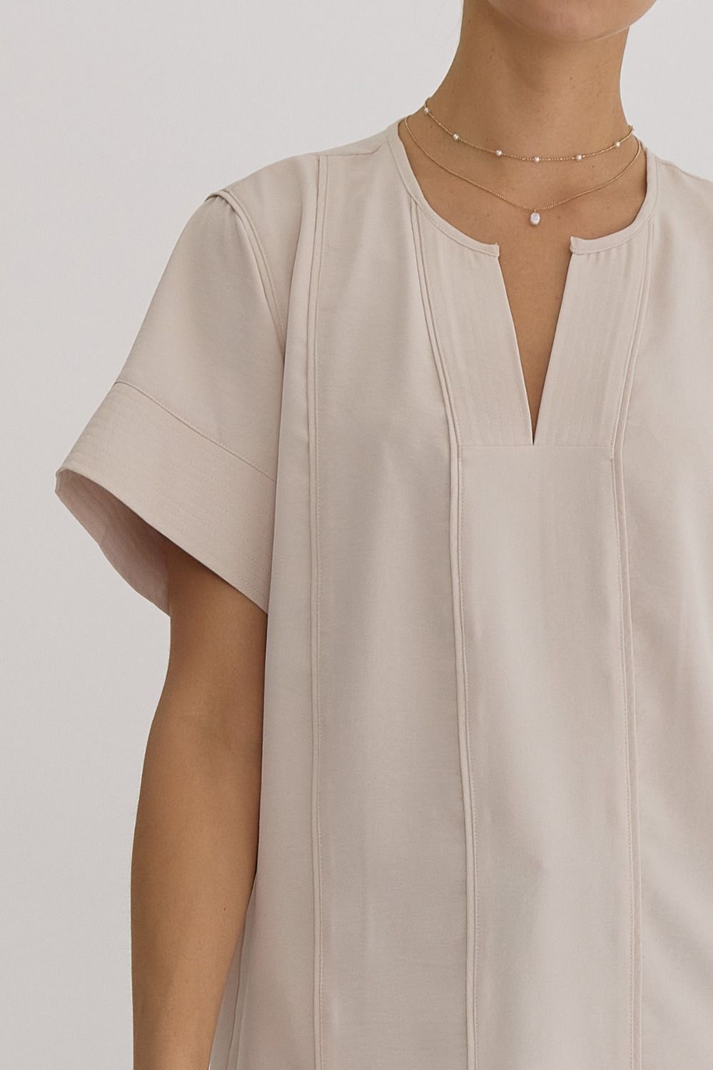 Ryann Ecru Seam Detailing Top