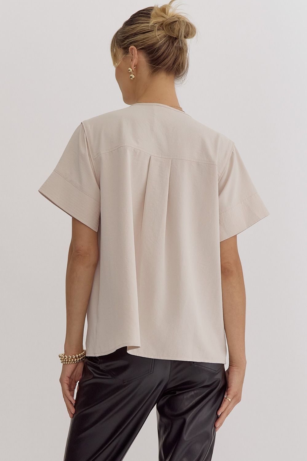 Ryann Ecru Seam Detailing Top