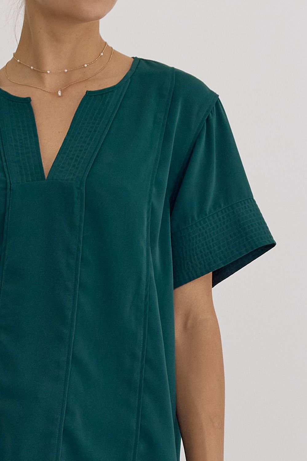 Ryann Green Seam Detailing Top - FINAL SALE