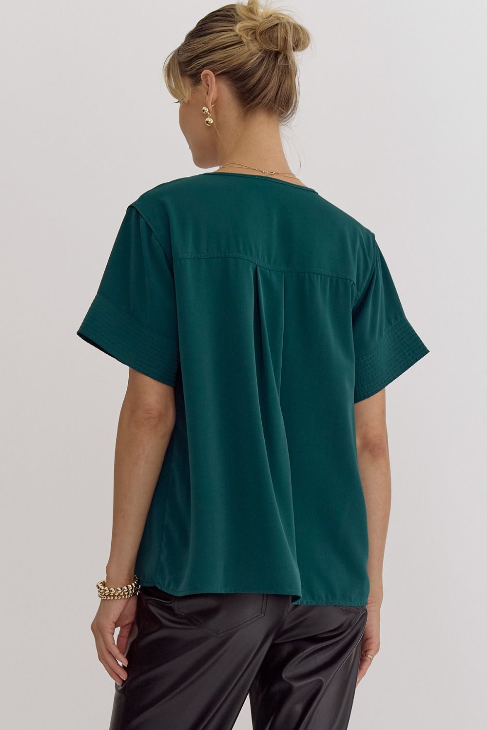 Ryann Green Seam Detailing Top - FINAL SALE