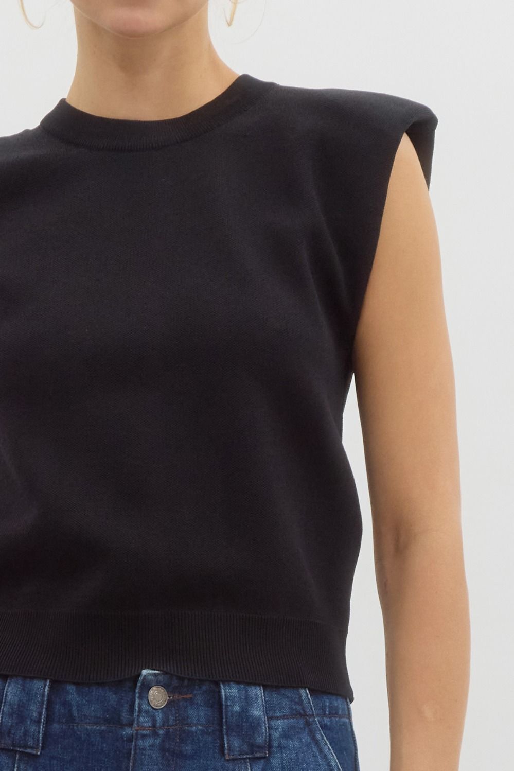 Imogene Black Cap Sleeve Top