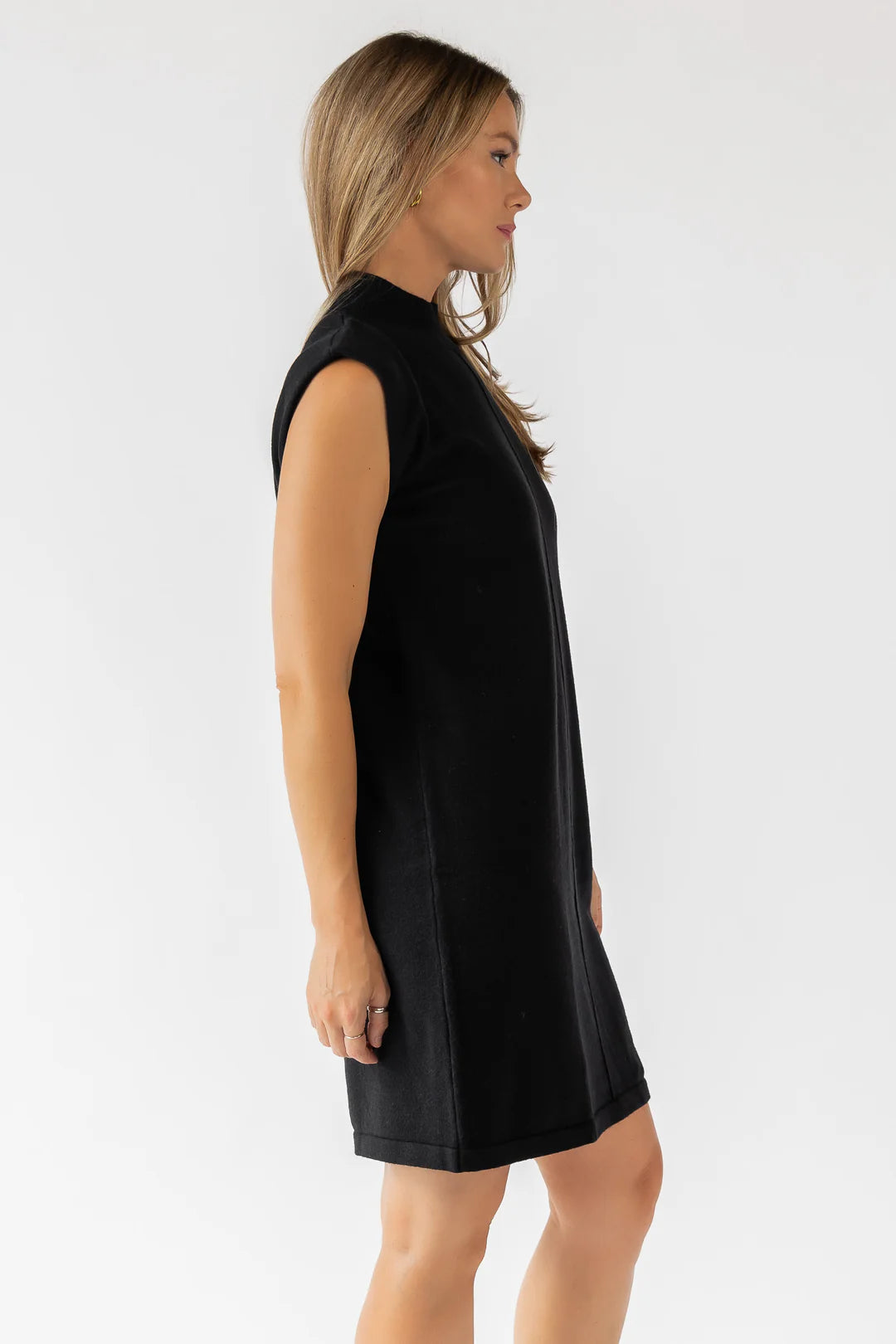 Verona Black Mockneck Knit Dress