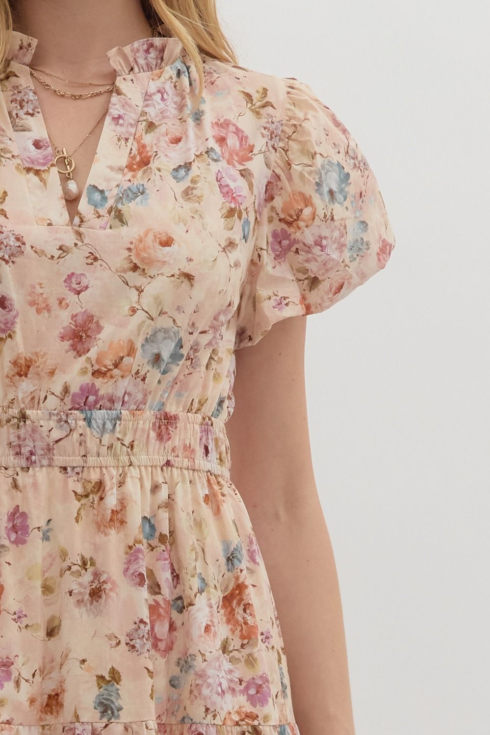 Britton Ecru Floral Maxi Dress