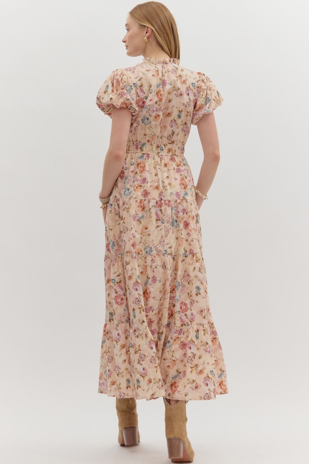 Britton Ecru Floral Maxi Dress