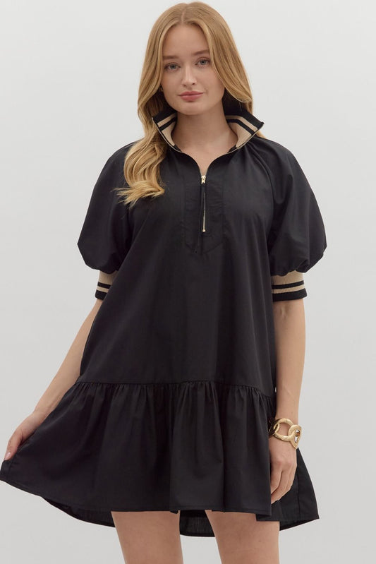 Jaylene Black Tiered Mini Dress