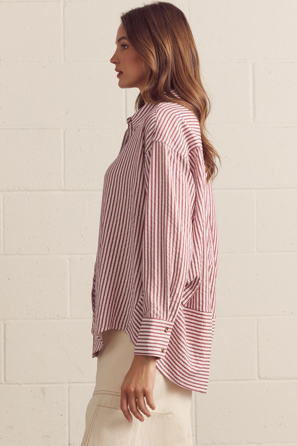 Delphine Brick Stripe Top