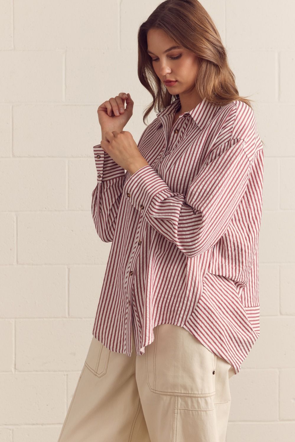 Delphine Brick Stripe Top