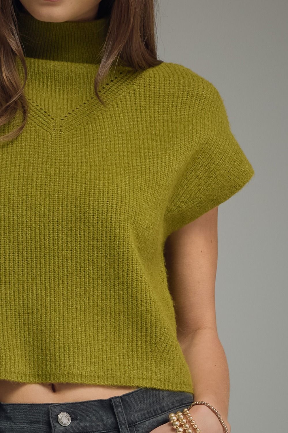 Parison Olive Ribbed Knit Top