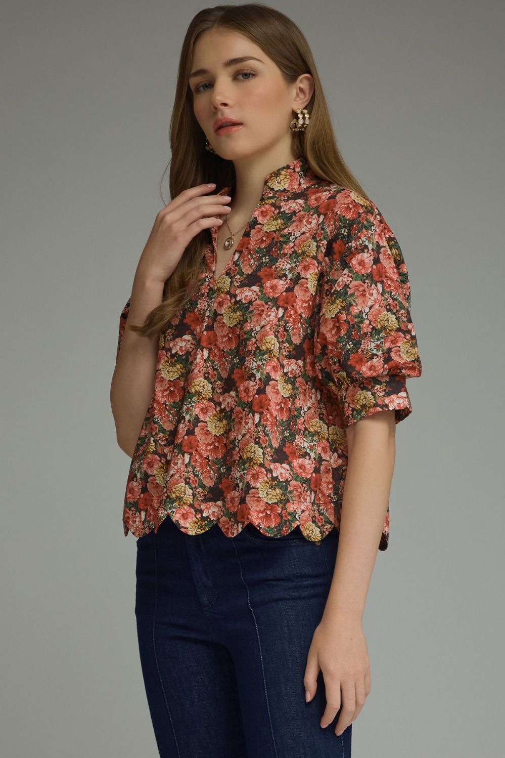 Kenlyn Red Floral Blouse