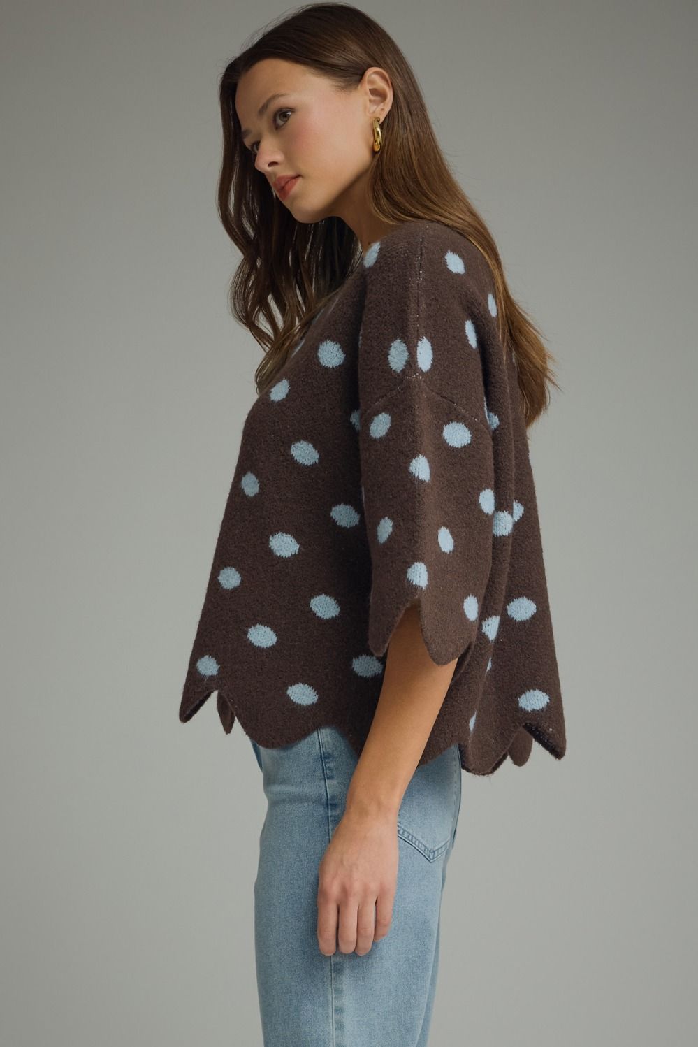 Verina Brown Polka Dot Sweater
